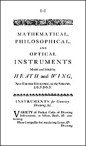 Heath and Wing - 1765 Catalogue of Instruments